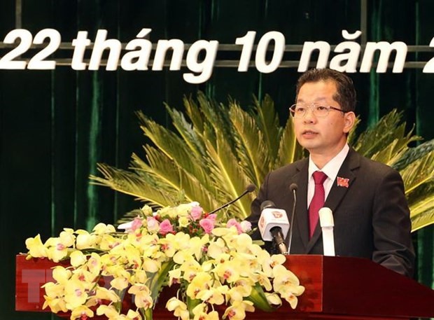 Ông Nguyễn Văn Quảng được bầu giữ chức Bí thư Thành ủy Đà Nẵng nhiệm kỳ 2020-2025. (Ảnh: Trần Lê Lâm/TTXVN)
