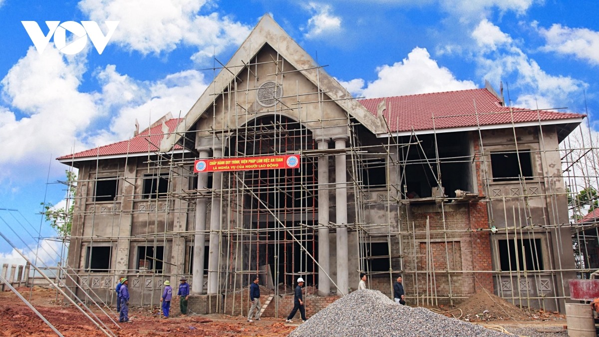 Hạng mục chính – Nhà làm việc của Đài PT-TH Xaysomboun đang hoàn thiện