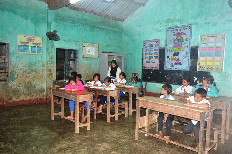 Điểm trường Làng Cát thuộc Trường Tiểu học số 2 Đakrông, xã Đakrông, huyện Đakrông cần được hỗ trợ sửa chữa hoặc xây mới để đảm bảo an toàn cho giáo viên và học sinh -Ảnh: Đ.V​