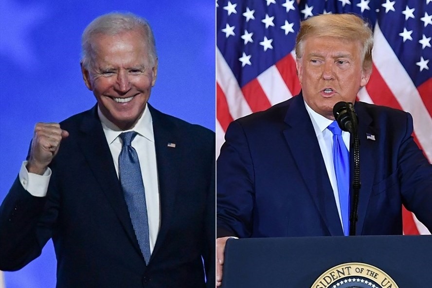 Cuộc tranh cử giữa ông Donald Trump và Joe Biden vẫn chưa phân thắng bại. Ảnh: AFP