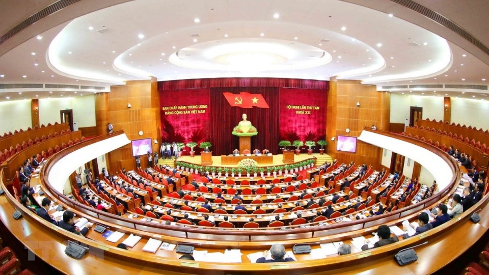 Quang cảnh Hội nghị lần thứ tám Ban Chấp hành Trung ương Đảng khoá XII. (Nguồn: TTXVN)