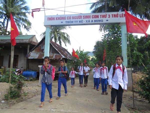 Xã A Bung là đơn vị đi đầu trong phong trào xây dựng bản làng không sinh con thứ 3