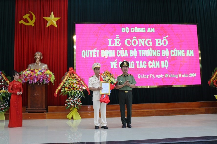 Đại tá Nguyễn Văn Thanh - Phó Giám đốc Công an tỉnh Thừa Thiên Huế được bổ nhiệm làm Giám đốc Công an tỉnh Quảng Trị. Ảnh Thành Nam