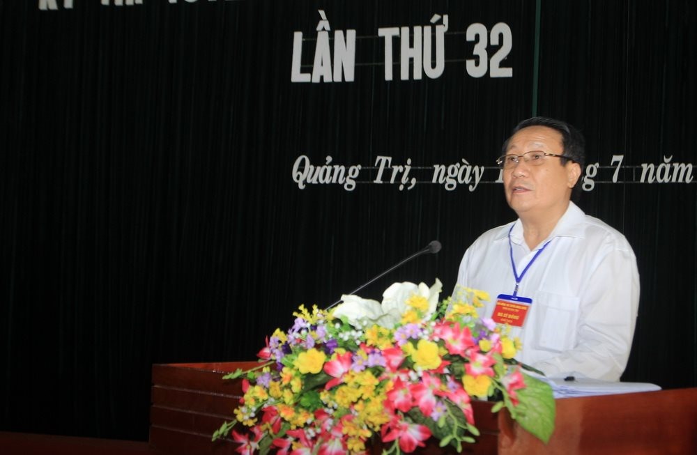 Phó Chủ tịch Thường trực UBND tỉnh Hà Sỹ Đồng phát biểu tại lễ khai mạc kỳ thi