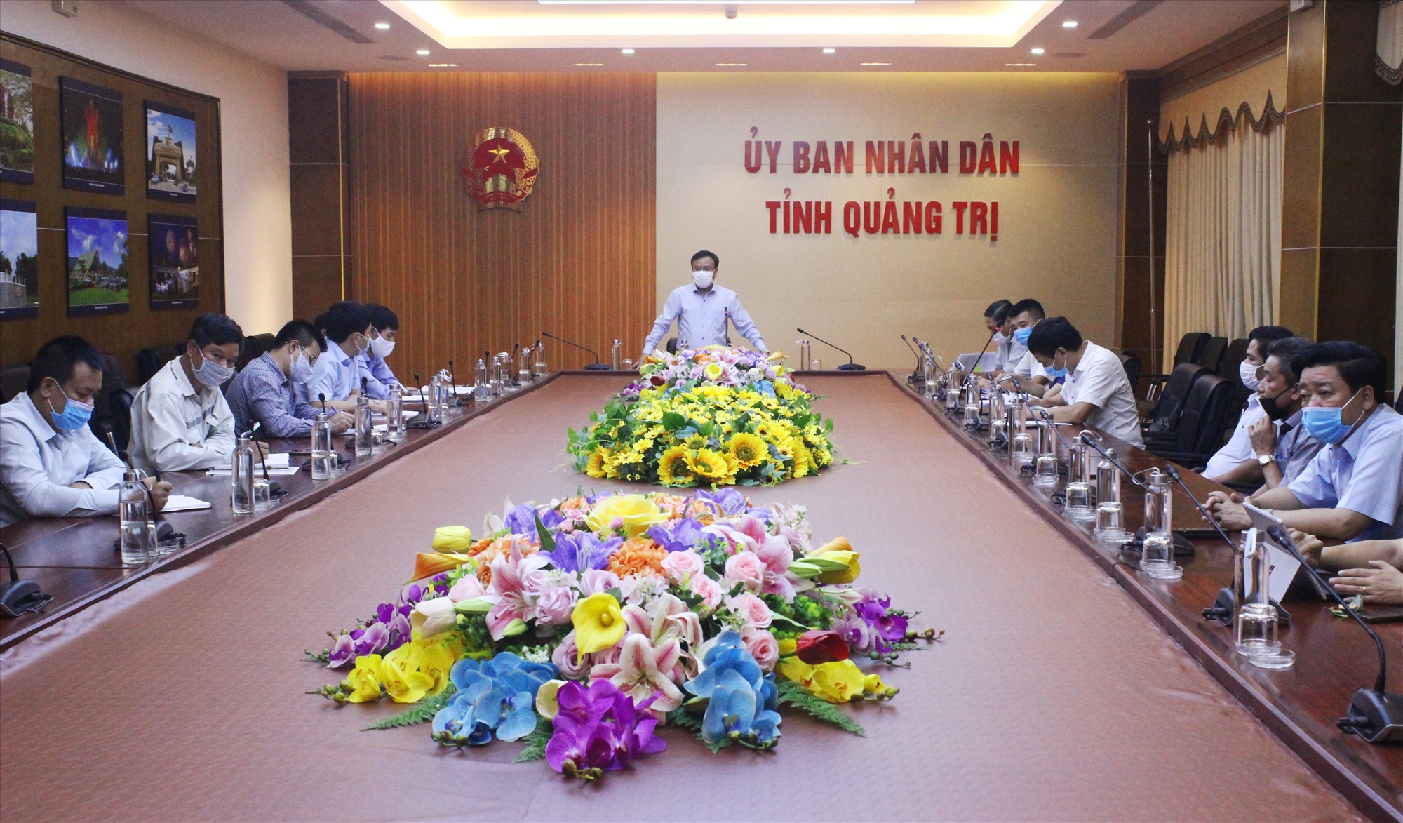 Phó Chủ tịch UBND tỉnh Lê Đức Tiến bày tỏ quyết tâm thực hiện Dự án đầu tư nâng cấp, mở rộng Quốc lộ 9 đoạn từ cảng Cửa Việt đến Quốc lộ 1. Ảnh: N.B