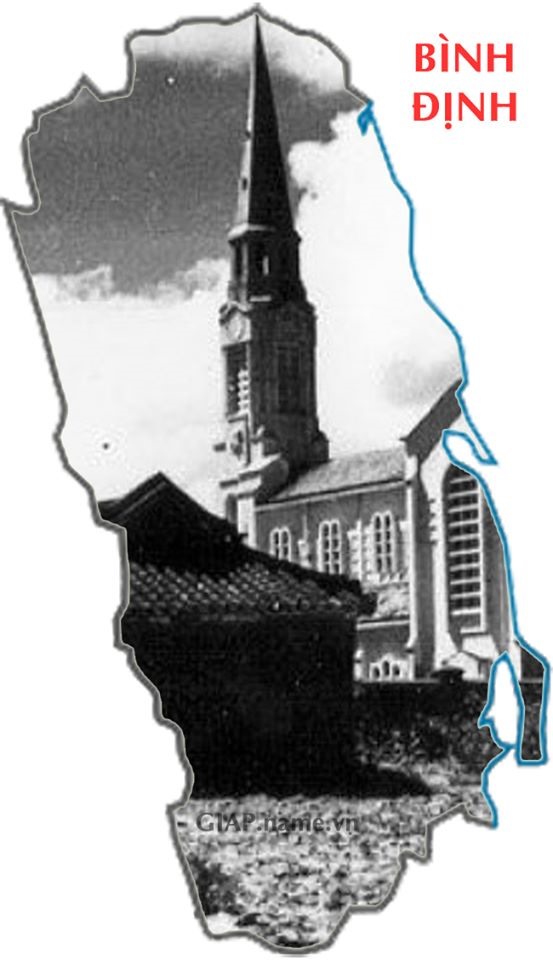 Trong ảnh là Nhà Thờ Chánh Tòa Giáo Phận Quy Nhơn, khánh thành ngày 10/12/1939 với tước hiệu Đức Mẹ Mân Côi.