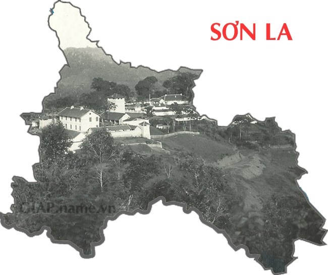 Trong ảnh là toàn cảnh các công trình của Pháp trên đồi Khau Cả, Sơn La, khoảng năm 1930-1940.