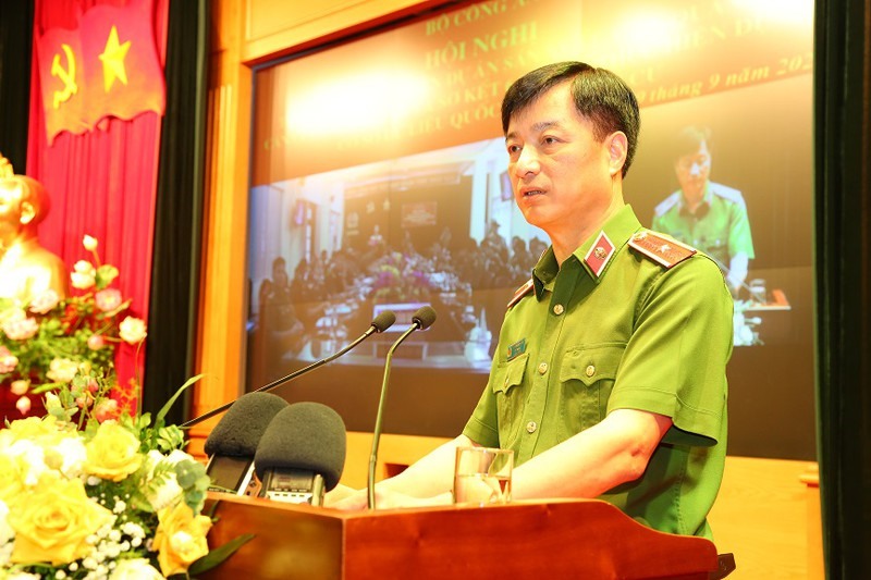 Thứ trưởng Bộ Công an Nguyễn Duy Ngọc phát biểu tại Hội nghị. Ảnh: Pháp Luật Việt Nam