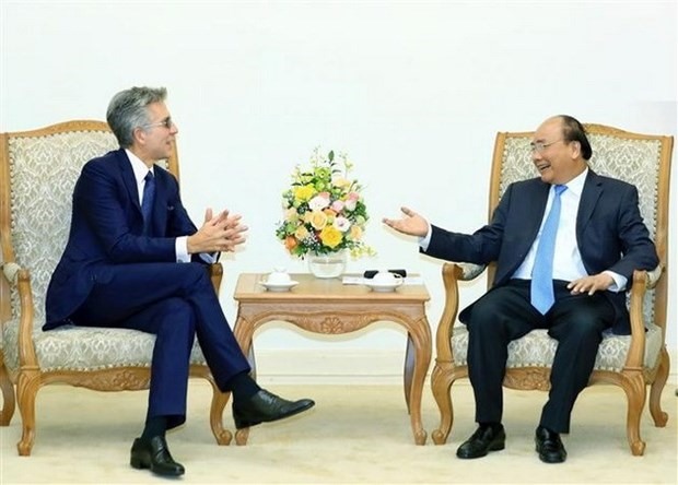 Doanh nhân Bill McDermott gặp gỡ với Thủ tướng Nguyễn Xuân Phúc. (Ảnh: Vietnamnews)