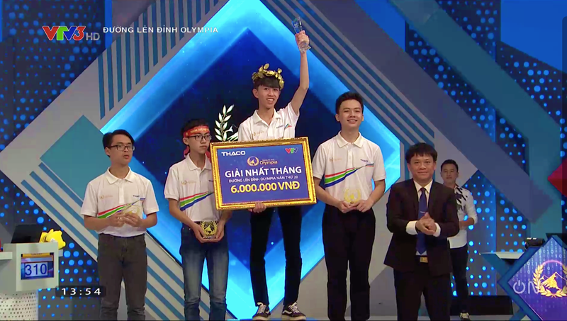 Tuấn Kiệt từng đoạt giải nhất trong cuộc thi Tháng của Đường lên đỉnh Olympia 20.