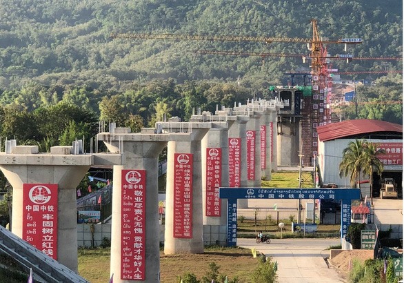 Dự án đường sắt cao tốc do Trung Quốc làm ở Lào góp một khoản lớn vào nợ công của nước này - Ảnh: beltandroad