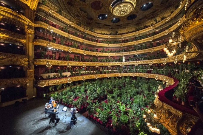 Dàn nhạc công biểu diễn cho khán giả là 2.292 cây vào ngày 22/6 tại Barcelona. Ảnh: Getty Images