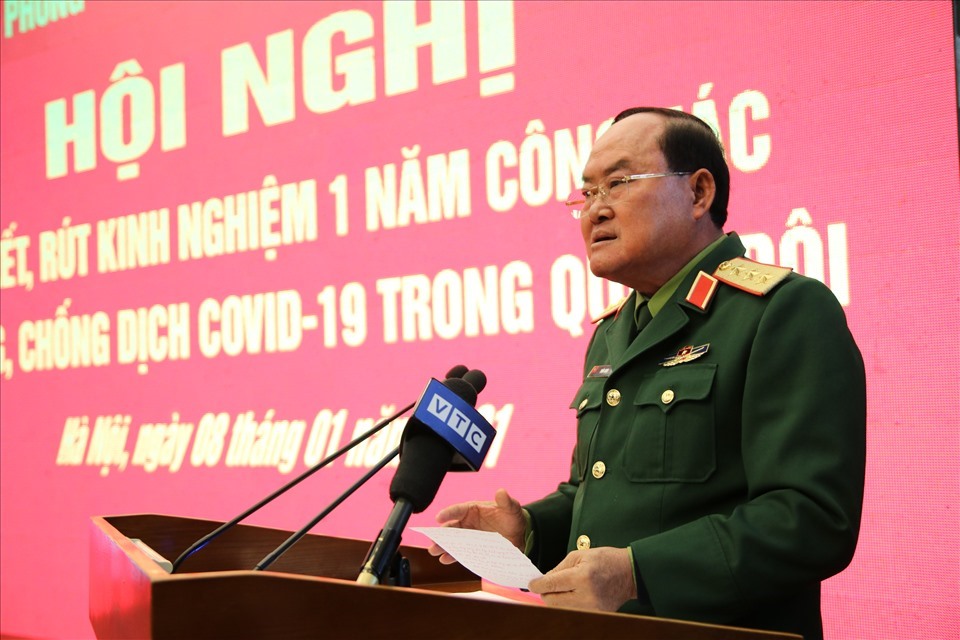 Thượng tướng Trần Đơn - Thứ trưởng Bộ Quốc phòng chủ trì hội nghị. Ảnh: Kim Anh