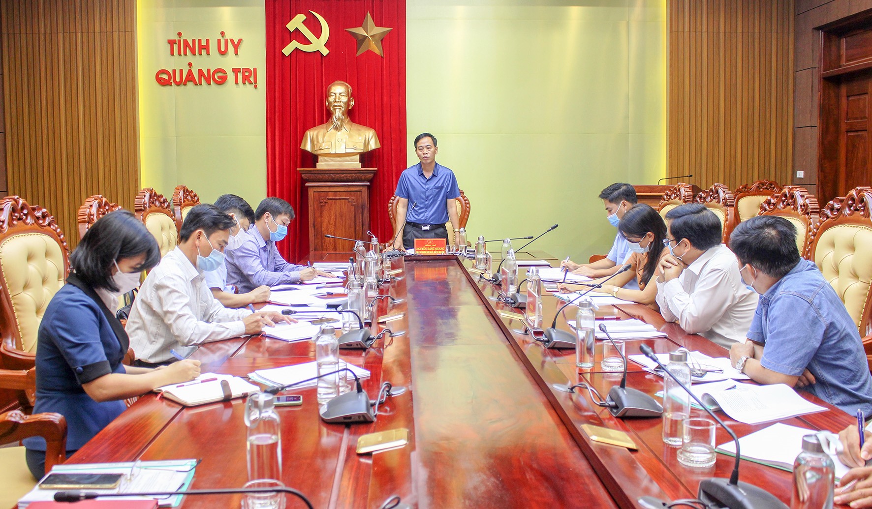Phó Bí thư Thường trực Tỉnh ủy Nguyễn Đăng Quang phát biểu tại buổi làm việc  -  Ảnh: T.T