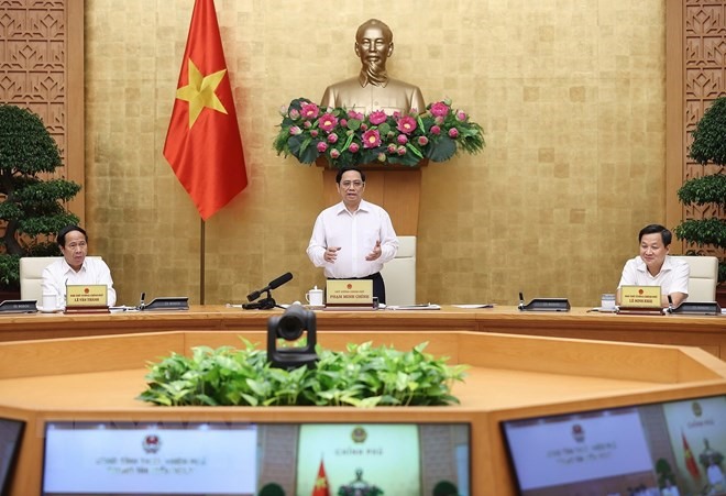 Thủ tướng làm việc với lãnh đạo tỉnh Thừa Thiên-Huế về phát triển kinh tế-xã hội. (Ảnh: Dương Giang/TTXVN)