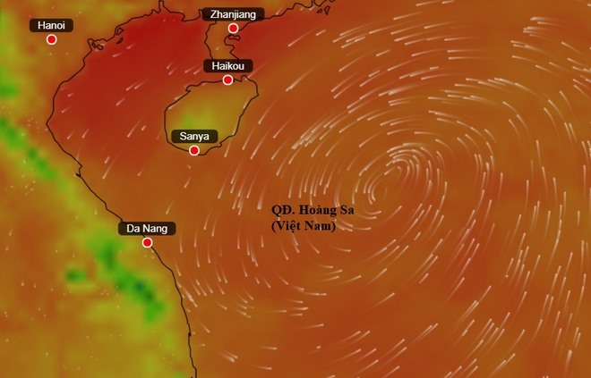 Hình ảnh cơn bão sắp hình thành trên Biển Đông trong những ngày tới theo mô hình dự báo của cơ quan khí tượng Hong Kong. Ảnh: HKO.