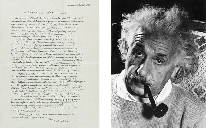 Thư của Albert Einstein gửi Michele Besso. Ảnh: christies.com