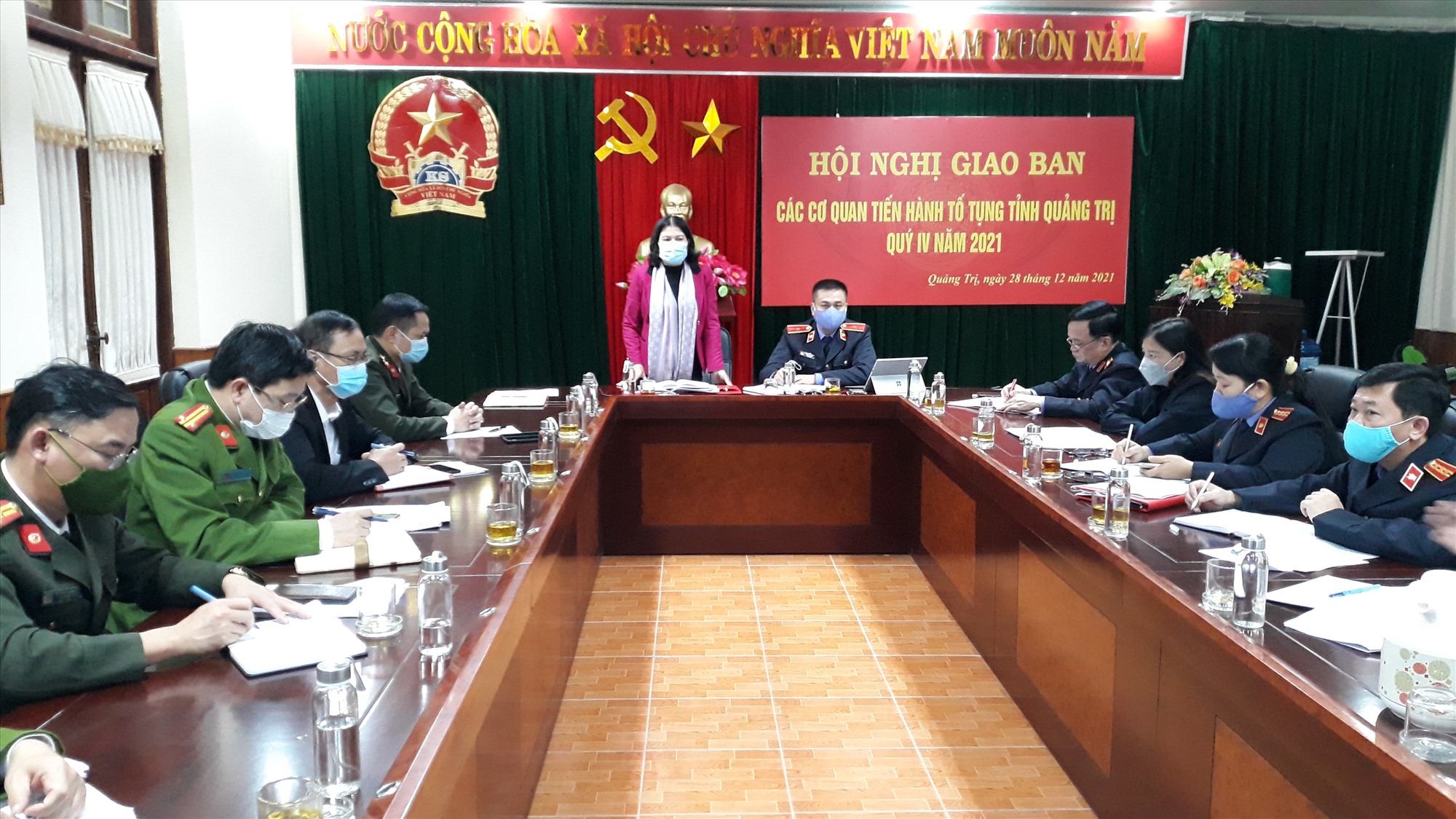 Trưởng Ban Nội chính Tỉnh ủy Ly Kiều Vân phát biểu tại hội nghị - Ảnh: NV