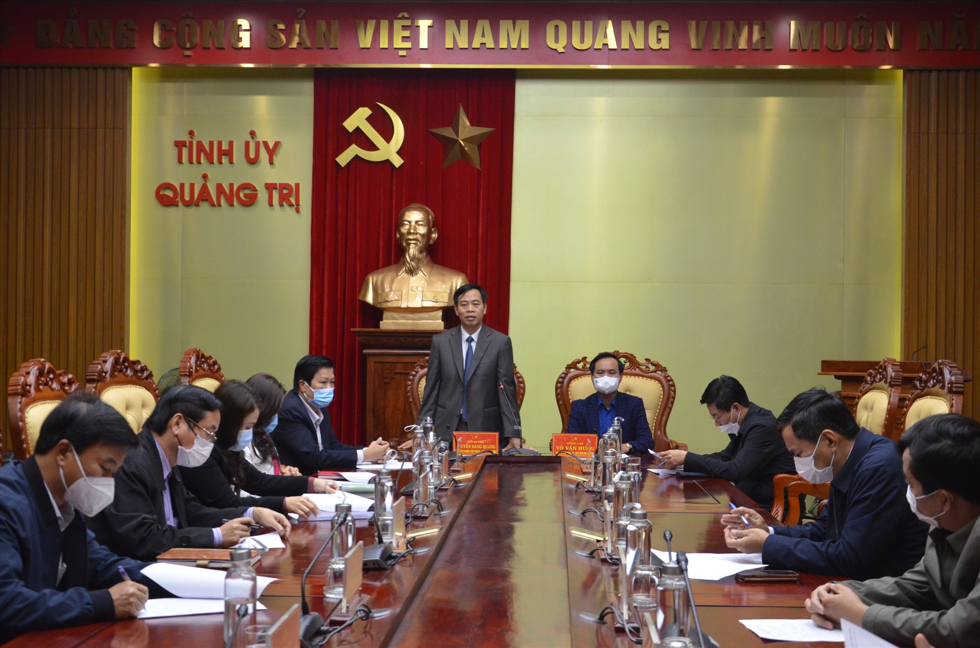 Phó Bí thư Thường trực Tỉnh ủy Nguyễn Đăng Quang khẳng định, chủ trương thi tuyển chức danh cấp phó các cơ quan chuyên môn thuộc UBND tỉnh đã bám sát theo các quy định của Đảng và Nhà nước về đổi mới công tác cán bộ - Ảnh: L.M