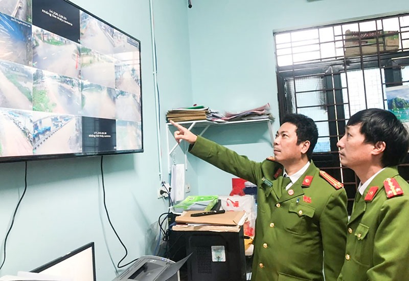 Qua hình ảnh camera an ninh, lực lượng công an Triệu Phong thuận lợi hơn trong công tác đảm bảo an ninh trật tự - Ảnh: N.T