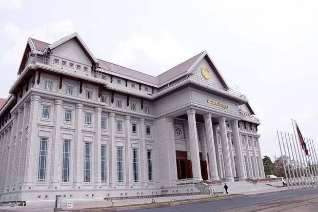 Tòa nhà Quốc hội mới của Lào. (Ảnh: Phạm Kiên/TTXVN)