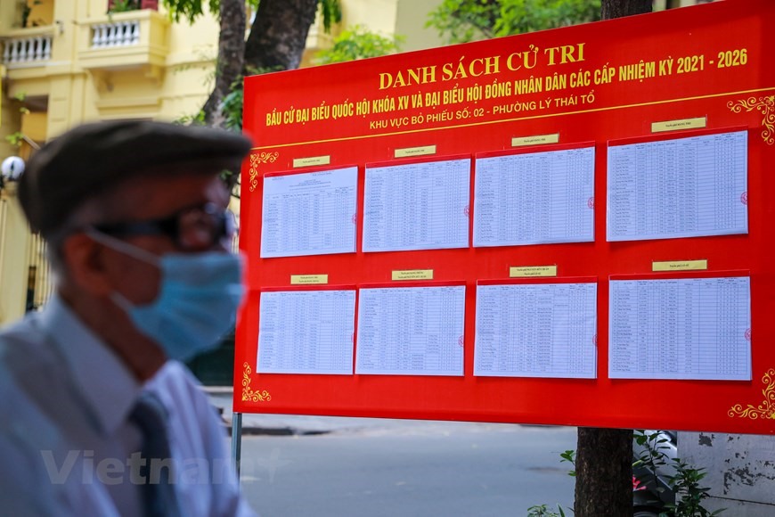 Đại diện phường Lý Thái Tổ, quận Hoàn Kiếm, Hà Nội cho biết hôm nay sẽ có 5 điểm bỏ phiếu trên địa bàn. (Ảnh: Minh Sơn/Vietnam+)