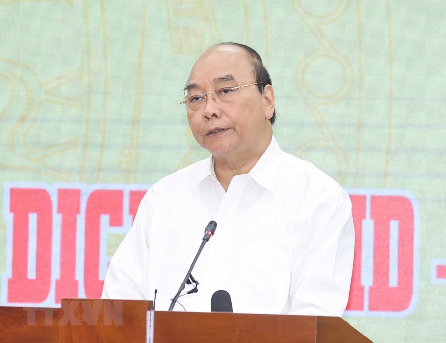 Chủ tịch nước Nguyễn Xuân Phúc phát biểu tại Lễ phát động. (Ảnh: Thống Nhất/TTXVN)