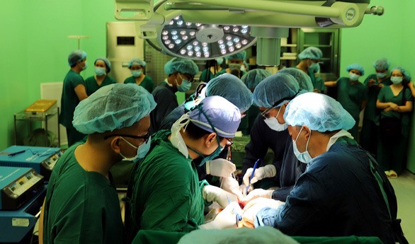 Cảnh tiếp nhận tạng anh T.H.P tại Bệnh viện Bà Rịa - Ảnh: Bệnh viện Bà Rịa