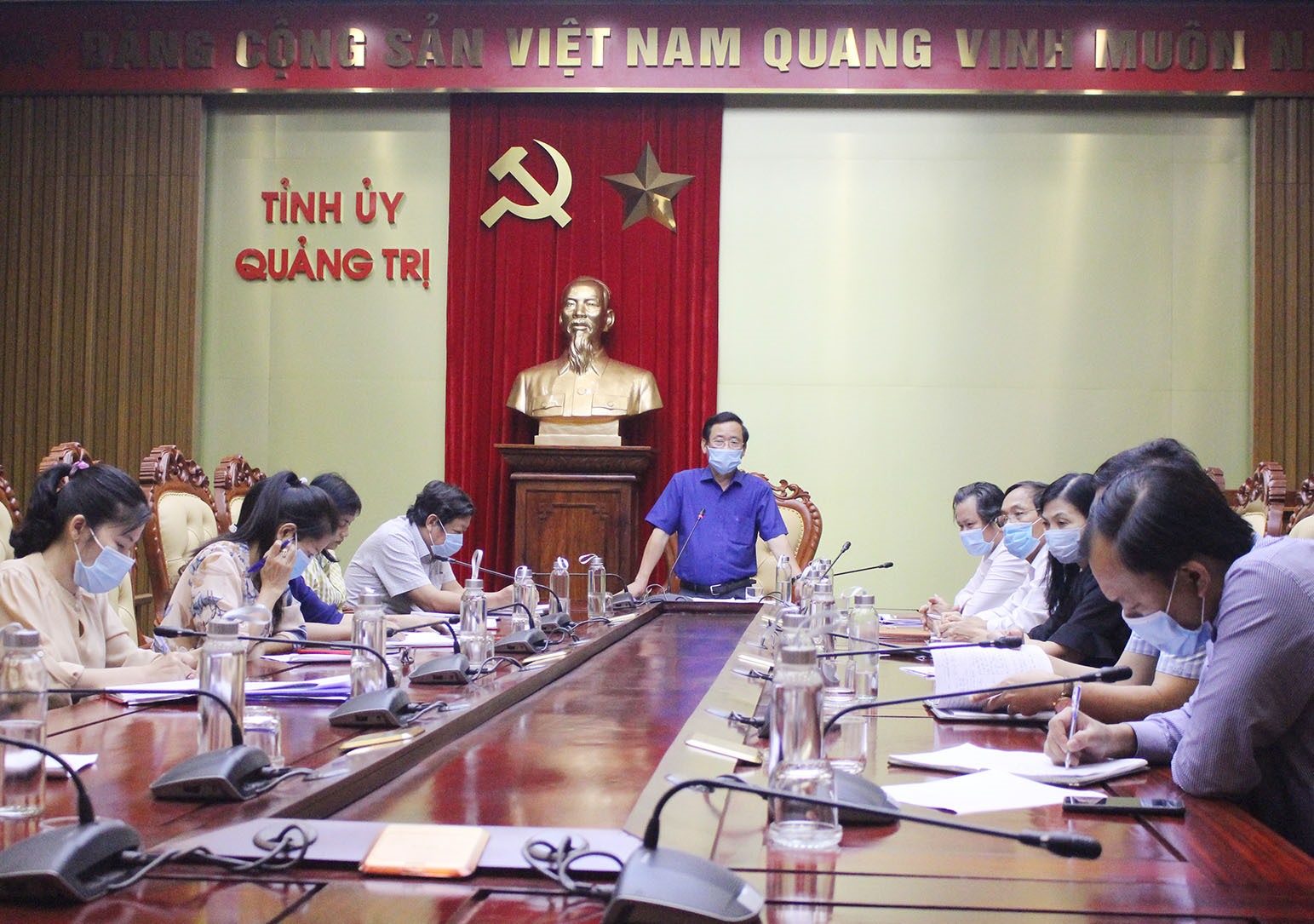Trưởng Ban Tuyên giáo Tỉnh ủy Hồ Đại Nam kết luận tại buổi họp - Ảnh: Tú Linh