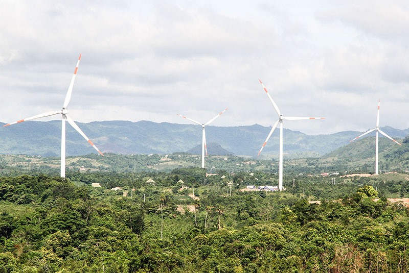 Điện gió đang phát triển tại vùng miền núi phía Tây Quảng Trị -Ảnh: H.N.K