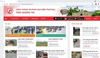 Giao diện Cổng thông tin phản ánh hiện trường tỉnh Quảng Trị