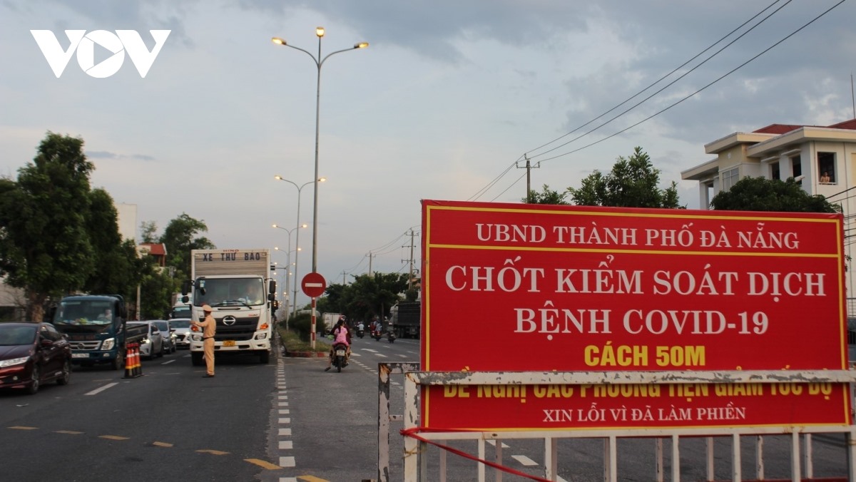 Chốt kiểm soát dịch trên Quốc lộ 1A tại xã Hòa Phước, huyện Hòa Vang, thành phố Đà Nẵng.