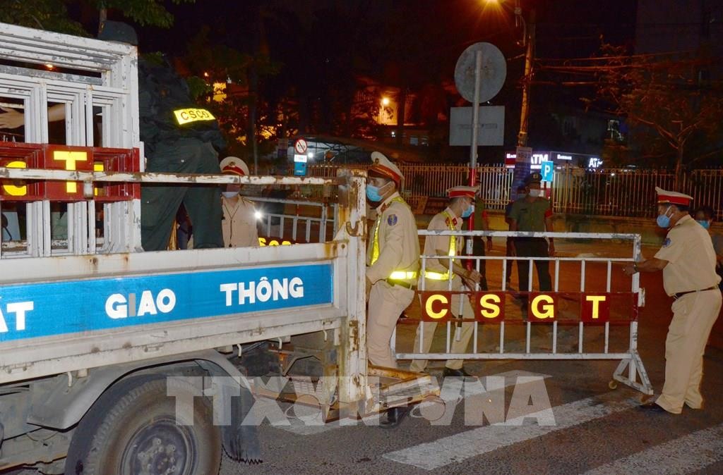 Một chốt kiểm soát tại Đà Nẵng. Ảnh: Quốc Dũng/TTXVN