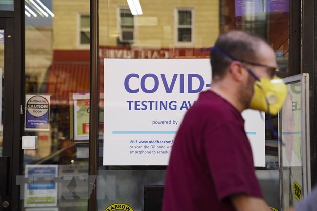 Một điểm xét nghiệm COVID-19 tại New York, Mỹ, ngày 26/7/2021. (Ảnh: THX/TTXVN)