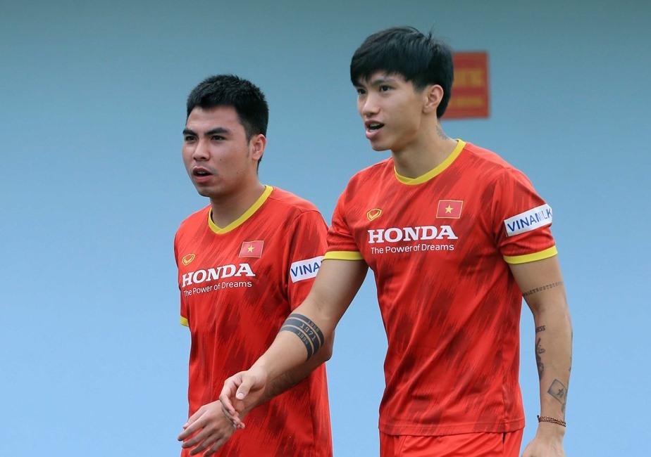 Văn Hậu vẫn chưa thể trở lại tập luyện cùng đội tuyển Việt Nam. Ảnh: VFF