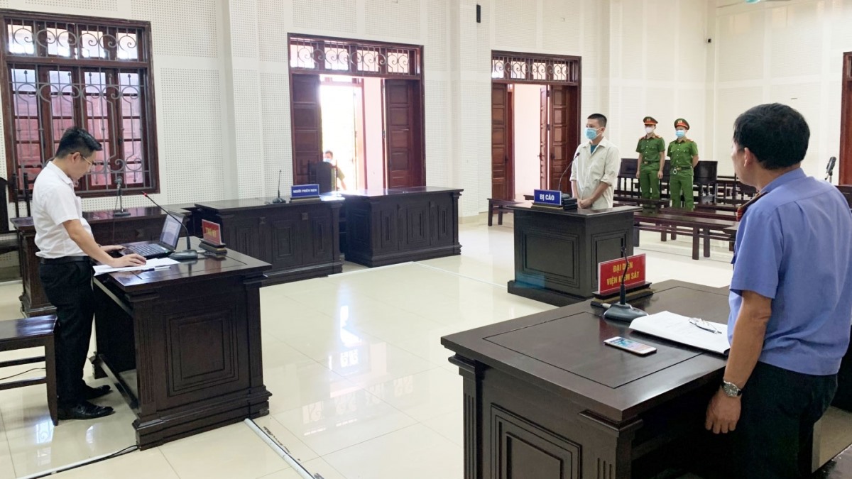 Bị cáo Đoàn Công Tú tại phiên tòa (Ảnh: Công an tỉnh Quảng Ninh)