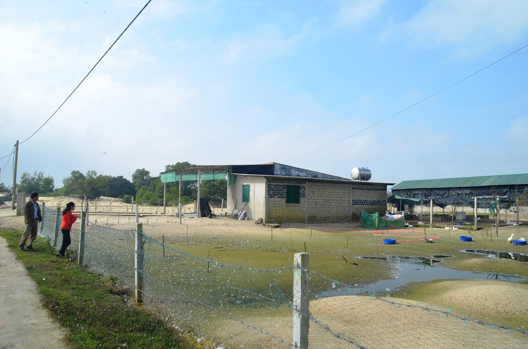Khu chăn nuôi tập trung xa khu dân cư ở thôn Thâm Khê, xã Hải Khê, huyện Hải Lăng có tỉ lệ thực hiện đạt trên 80%- Ảnh: Đ.V