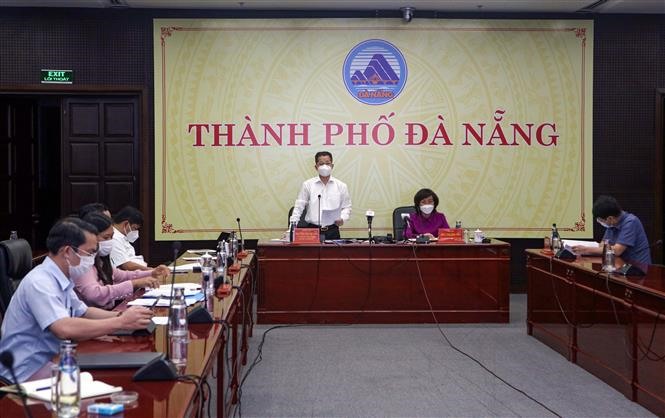 Bí thư Thành ủy Đà Nẵng Nguyễn Văn Quảng phát biểu chỉ đạo tại buổi họp chiều 28/9. (Ảnh: Trần Lê Lâm/TTXVN)