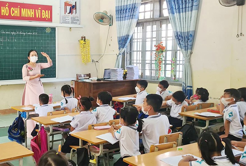 Một giờ lên lớp của giáo viên và học sinh Trường Tiểu học Nguyễn Trãi, thị xã Quảng Trị -Ảnh: TÚ LINH
