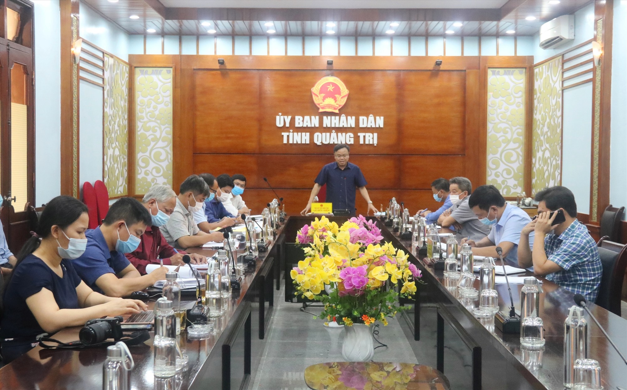 Phó Chủ tịch UBND tỉnh Lê Đức Tiến mong muốn Dự án nâng cấp, mở rộng Quốc lộ 9 đoạn từ Cảng Cửa Việt đến Quốc lộ 1 sớm được triển khai theo kế hoạch - Ảnh: N.B