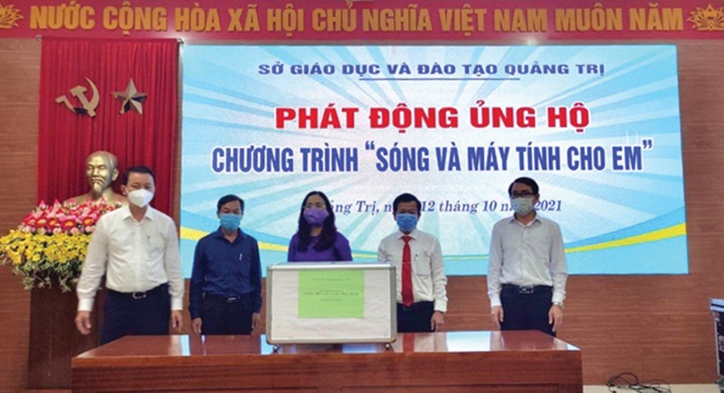 Sở Giáo dục và Đào tạo Quảng Trị phát động ủng hộ chương trình “Sóng và máy tính cho em” - Ảnh: NVCC