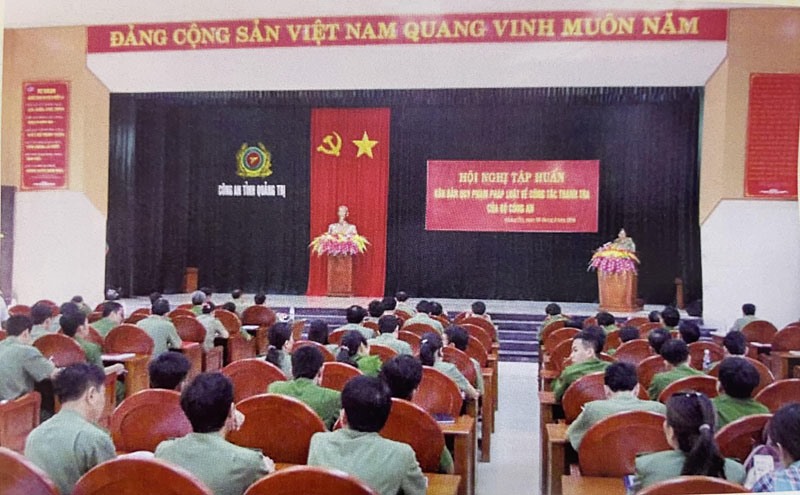 Hội nghị tập huấn văn bản quy phạm pháp luật về công tác thanh tra của Bộ Công an -Ảnh: T.H