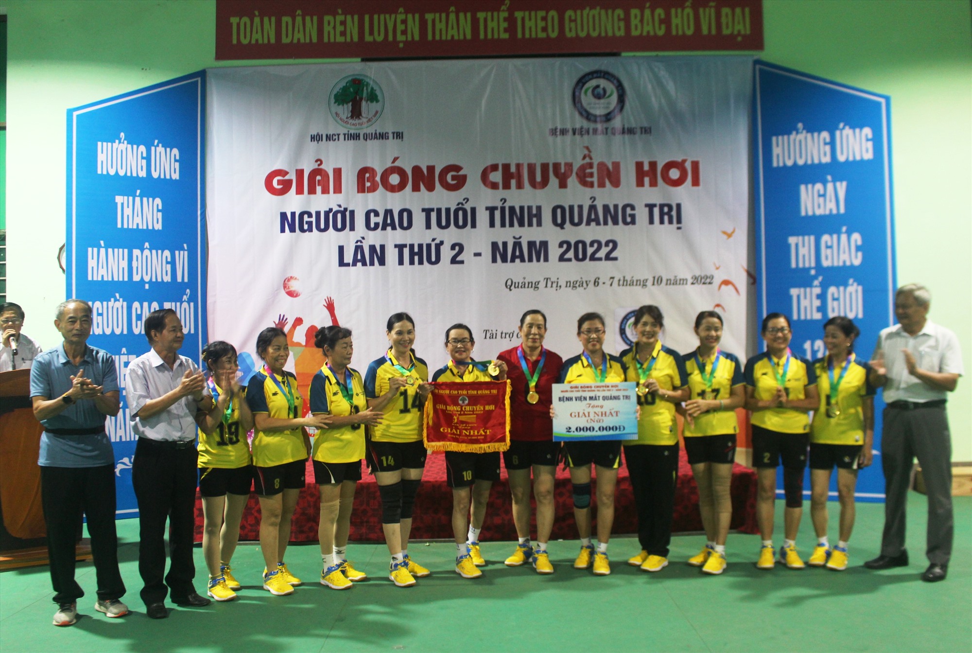 Đội Nữ thành phố Đông Hà giành Giải Nhất Giải Bóng chuyền hơi Người cao tuổi tỉnh Quảng Trị lần thứ II-năm 2022