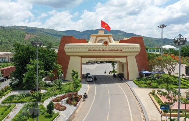 Cửa khẩu quốc tế Lao Bảo ở phía Việt Nam. (Ảnh: Hồ Cầu/TTXVN)