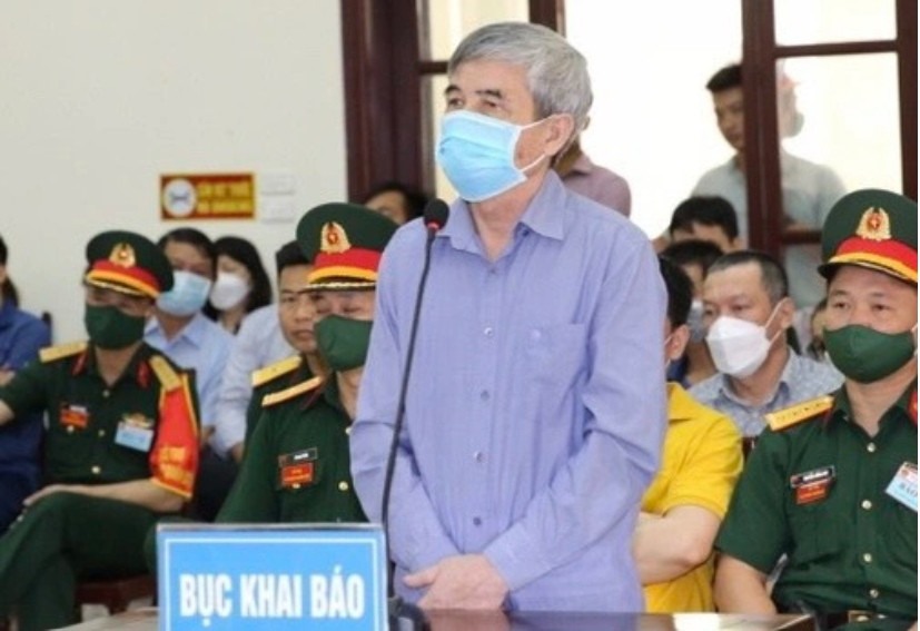Bị cáo Phan Thanh Hữu tại phiên tòa hồi tháng 7. Ảnh: Thông tấn Quân sự