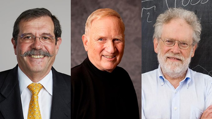 Chân dung các nhà khoa học nhận giải Nobel Vật lý 2022 (từ trái qua): Alain Aspect (Pháp), John F. Clauser (Mỹ) và Anton Zeilinger (Áo). Ảnh: Physics World