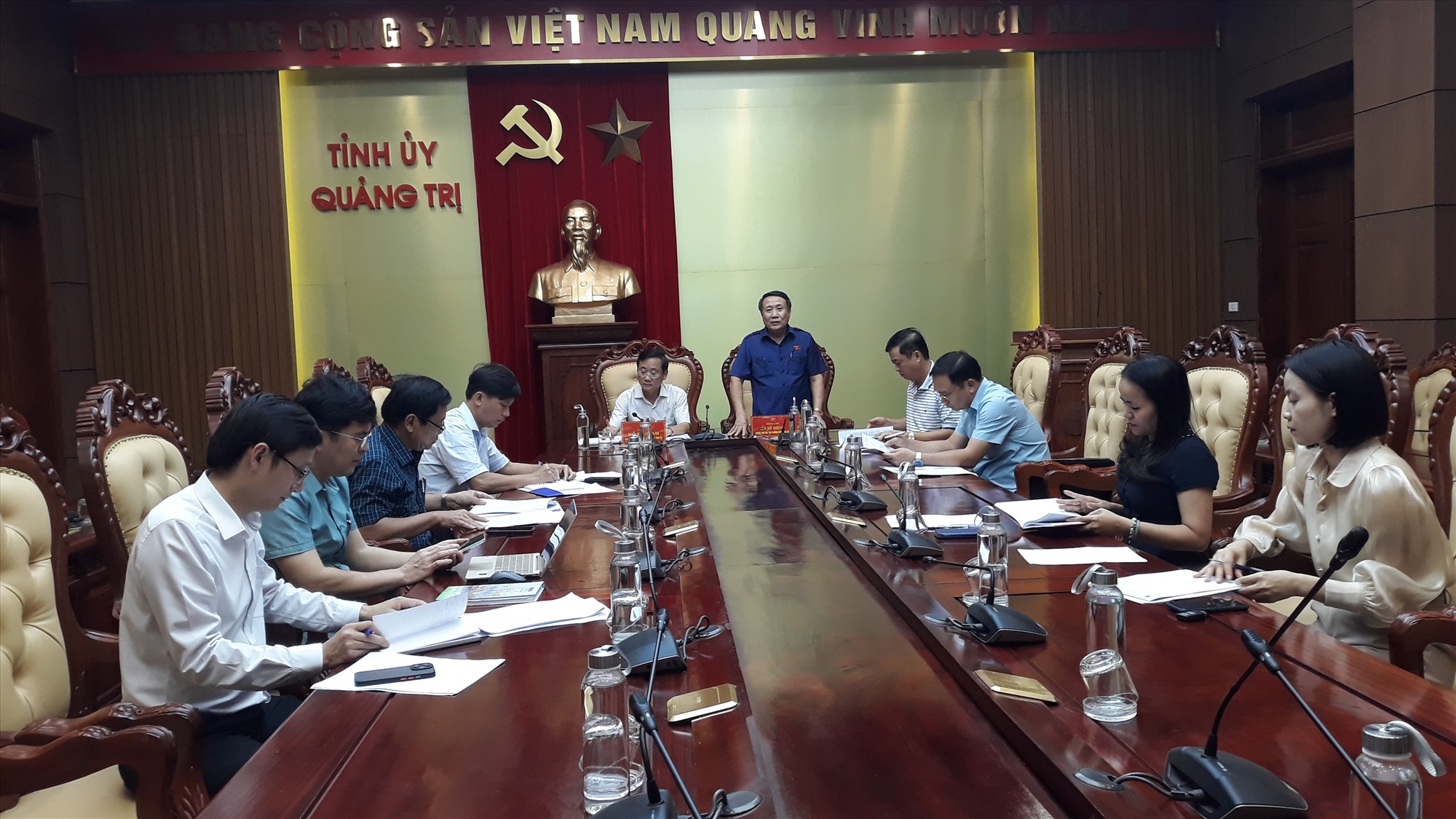 Phó Chủ tịch Thường trực UBND tỉnh Hà Sỹ Đồng phát biểu tại cuộc họp- Ảnh: NV