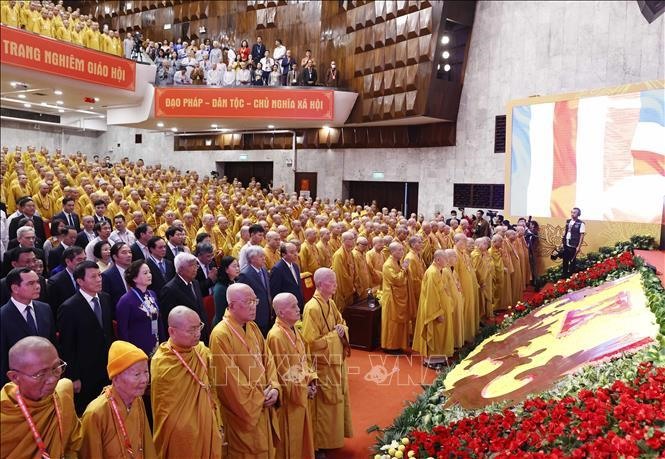 Chủ tịch nước Nguyễn Xuân Phúc dự Lễ khai mạc đại hội. Ảnh: Thống Nhất/TTXVN