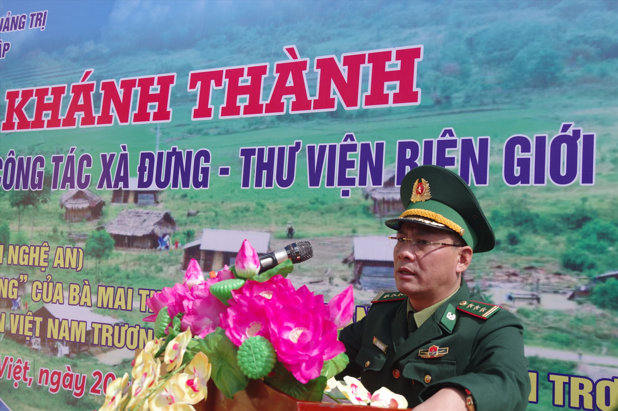 .Đồng chí Thượng tá Trần Tuấn Anh – Phó Chỉ huy trưởng BĐBP tỉnh phát biểu chỉ đạo tại lễ khánh thành.