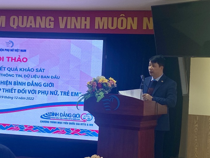 PGS.TS Trần Quang Tiến - Giám đốc Học viện Phụ nữ Việt Nam phát biểu khai mạc Hội thảo